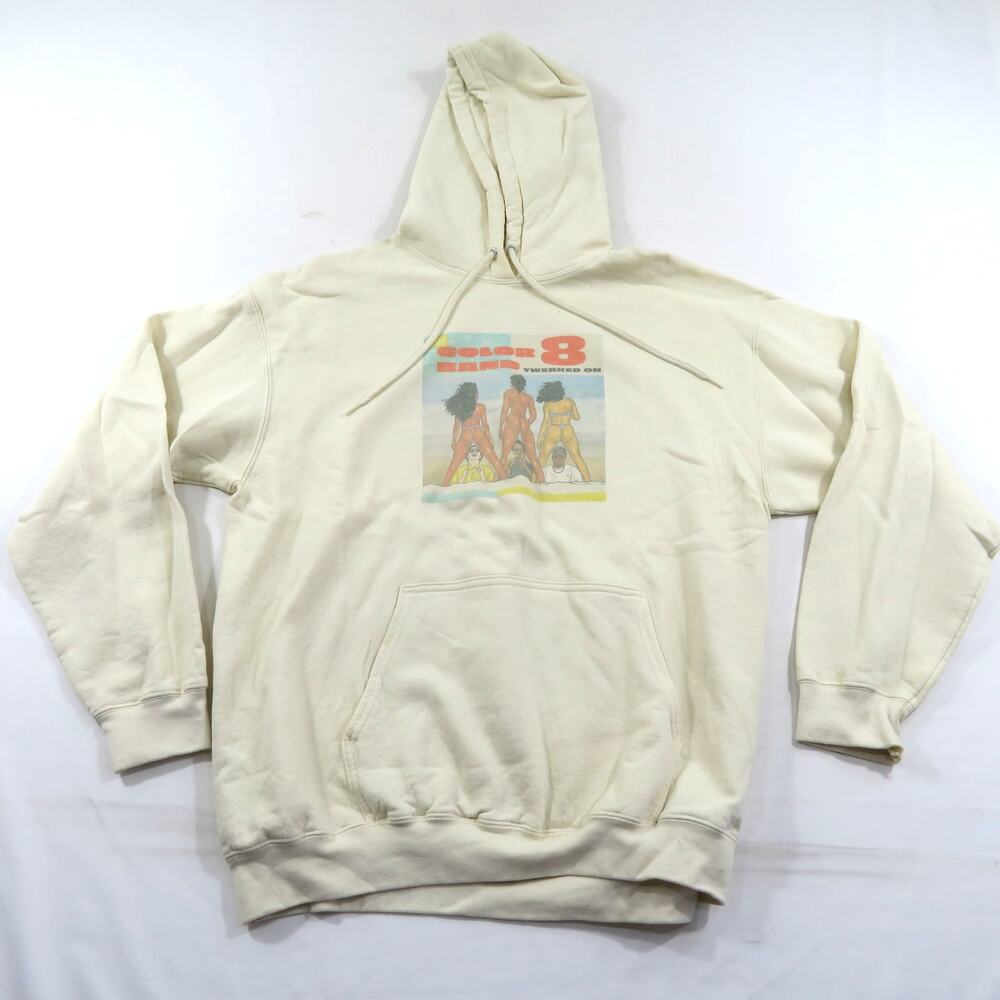 The Color 8 Band Twerked White Hoodie Sz XL